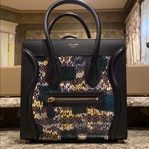 Brand New Céline Micro Luggage Python Bag